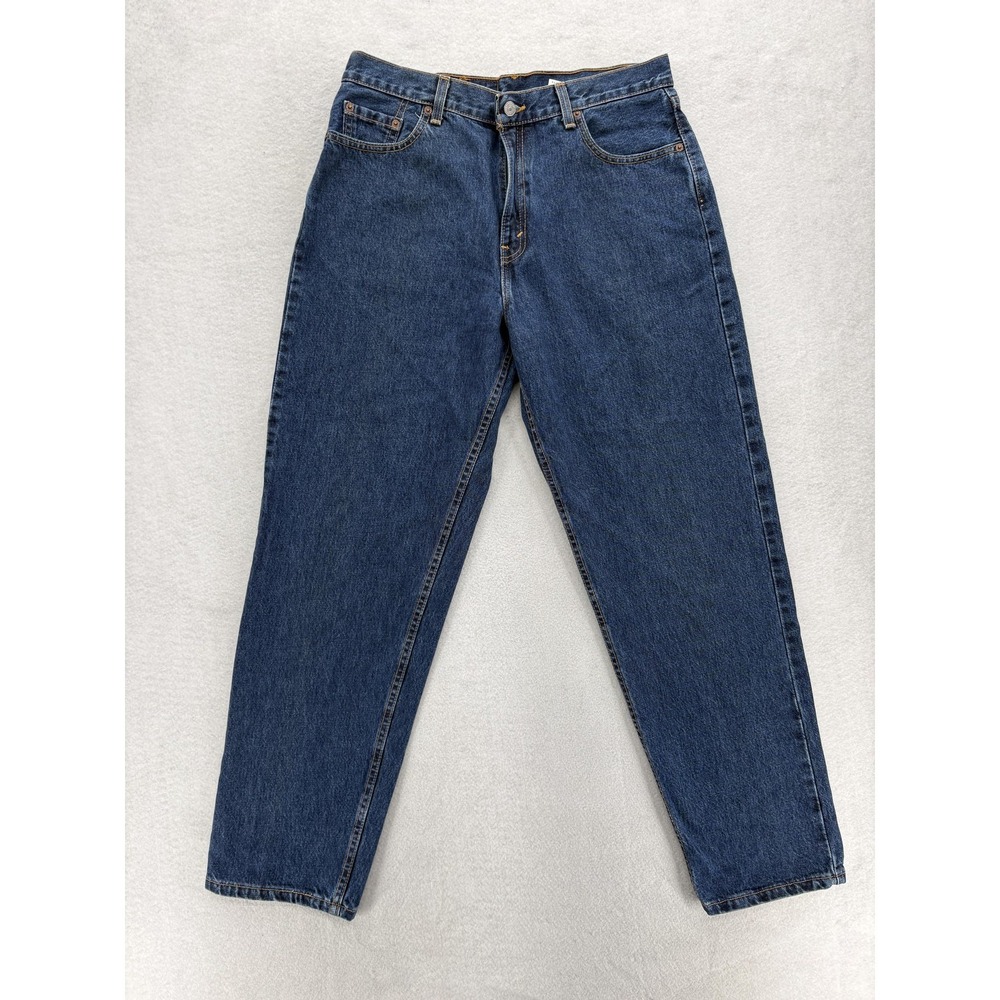 Vintage Levi's 560 Loose Straight Leg Jeans Womens 14 Blue Wash High Rise 90s